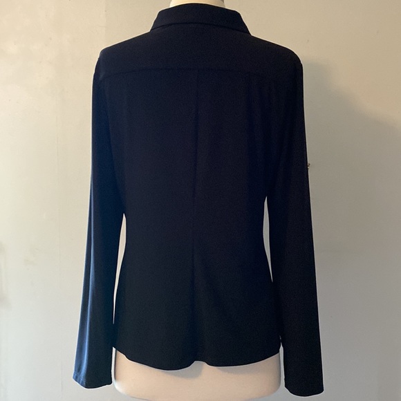 Like new black long sleeve button down blouse - Picture 3 of 4